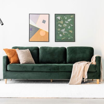 House Nordic Firenze 3-istuttava sohva tummanvihreä sametti Bluvel 78, asiakaspa